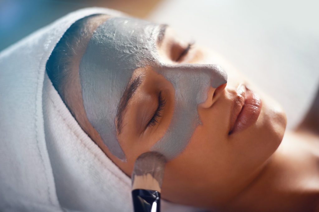 woman getting facial at a medical spa