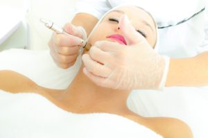 Woman getting a facial